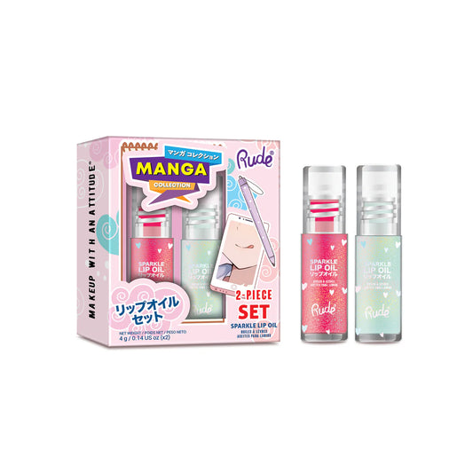 Rude - Dúo de aceites labiales brillantes de Manga Collection