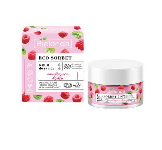 BIELENDA - ECO SORBET Crema Facial Hidratante y Calmante Frambuesa