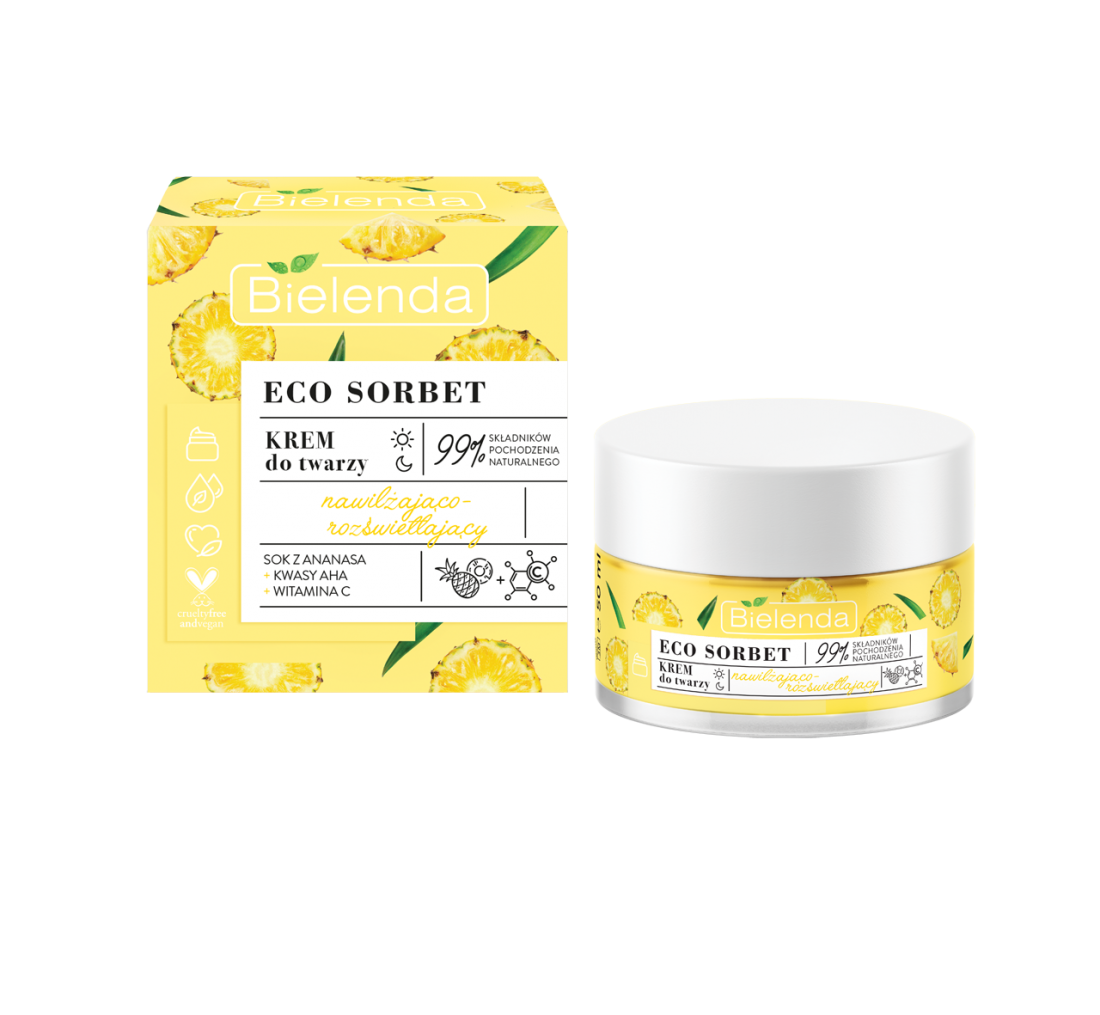 Bielenda - ECO SORBET Piña – Crema – hidratante e iluminadora