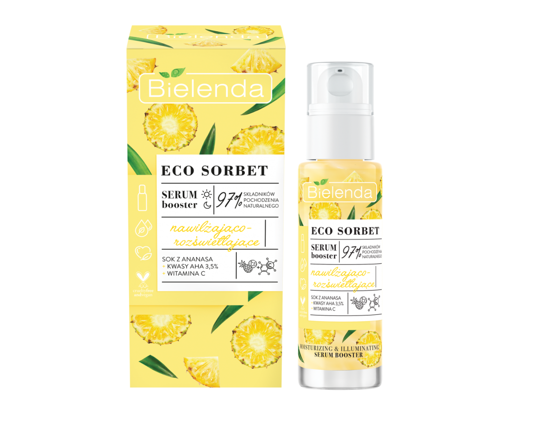 Bielenda - ECO SORBET Piña – Serum Booster – hidratante e iluminador