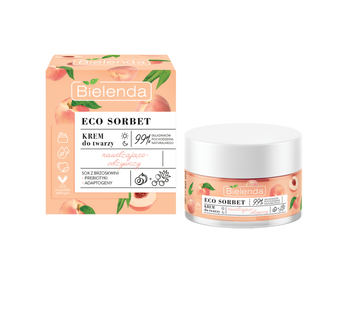 BIELENDA - ECO SORBET Crema Facial Hidratante y Calmante Durazno