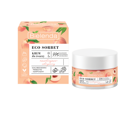 BIELENDA - ECO SORBET Crema Facial Hidratante y Calmante Durazno