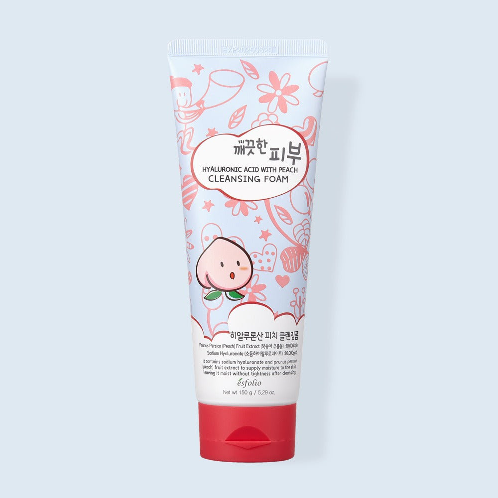 Esfolio - Espuma limpiadora de melocotón con ácido hialurónico Clean Skin