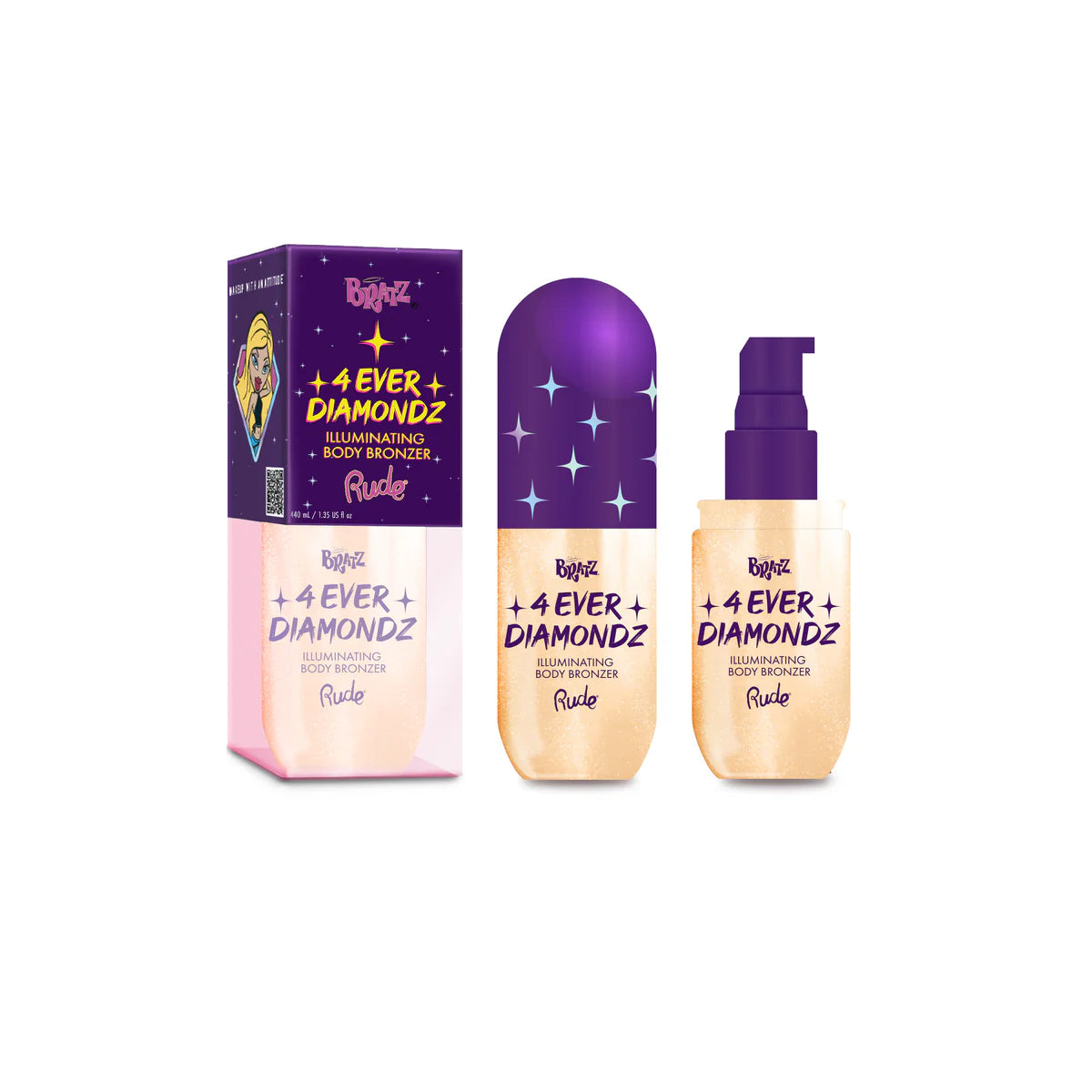 Rude - Bronceador corporal iluminador Bratz 4 Ever Diamondz