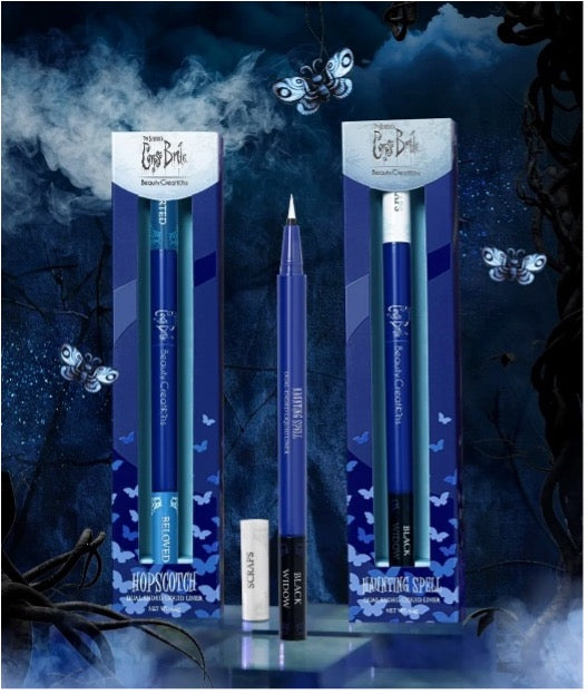 Beauty Creations x El Cadáver De La Novia De Tim Burton - Delineador Liquido De Doble Punta "Haunting Spell Scraps/Black Widow"